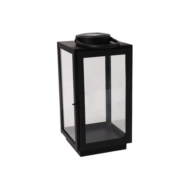 7.5 in. x 14 in. Metal Lantern with Solar Light