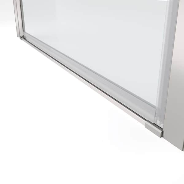 ANGELES HOME 30-31 3/8 in. W x 72 in. H Bi-Fold Semi-Frameless Shower Door in Chrome Finish with 1/4 in. Tempered Clear Glass
