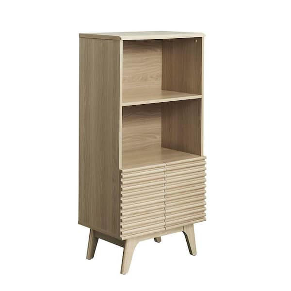 Walnut Wooden Corner Display Cabinet Storage Book Shelf With