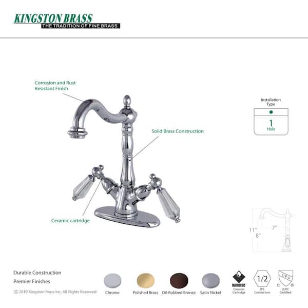 Kingston Brass KS1491BEX Vessel Sink Faucet, Polished Chrome