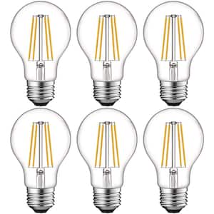 60-Watt Equivalent A19 Dimmable Edison LED Light Bulbs UL Listed 3000K Soft White (6-Pack)