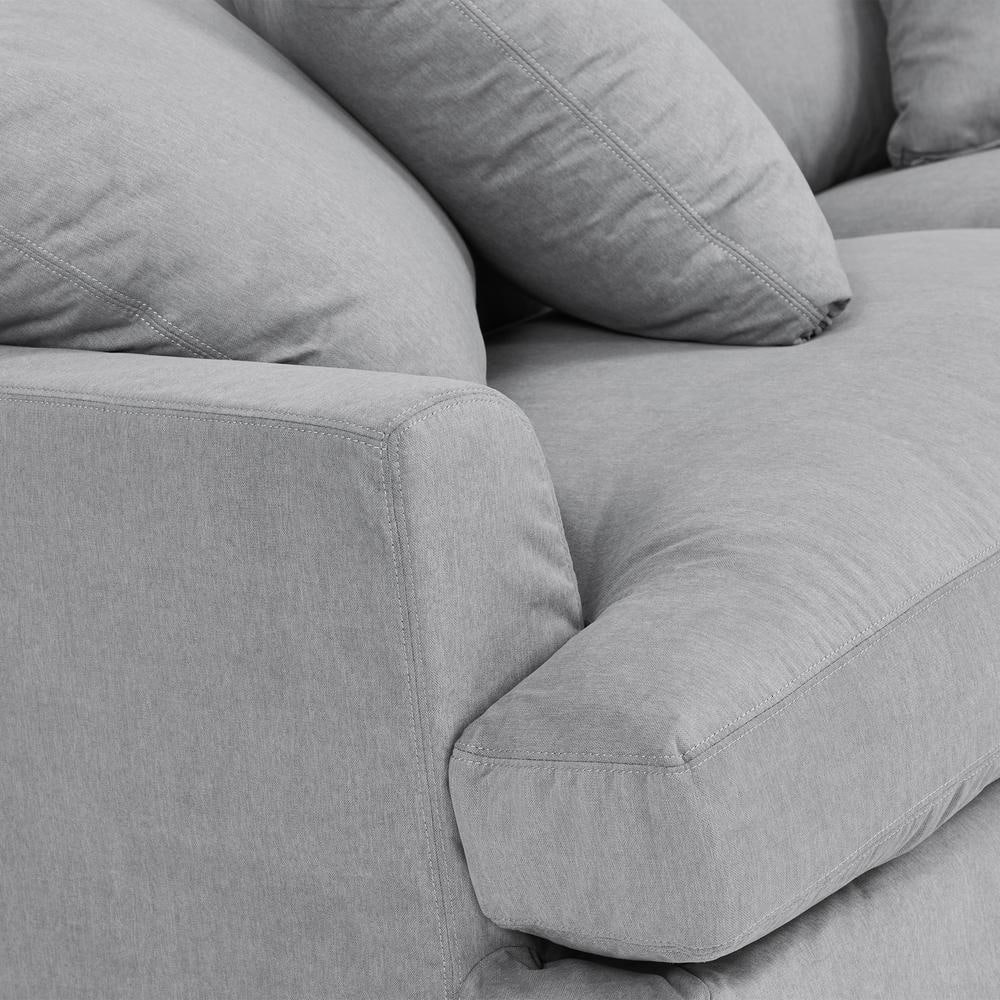 Ciara 93" Slate Gray Cotton Blend Upholstered Sofa with Flared Arms