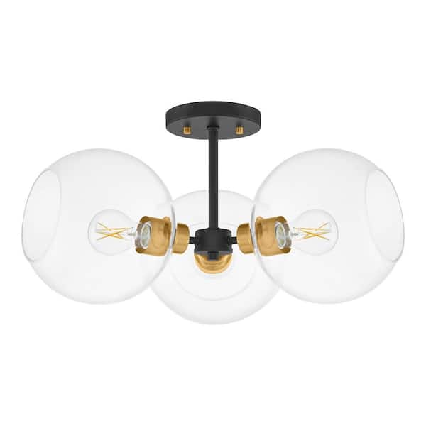Hampton Bay Vista Heights 3Light Aged Bronze and Brass Semi Flush
