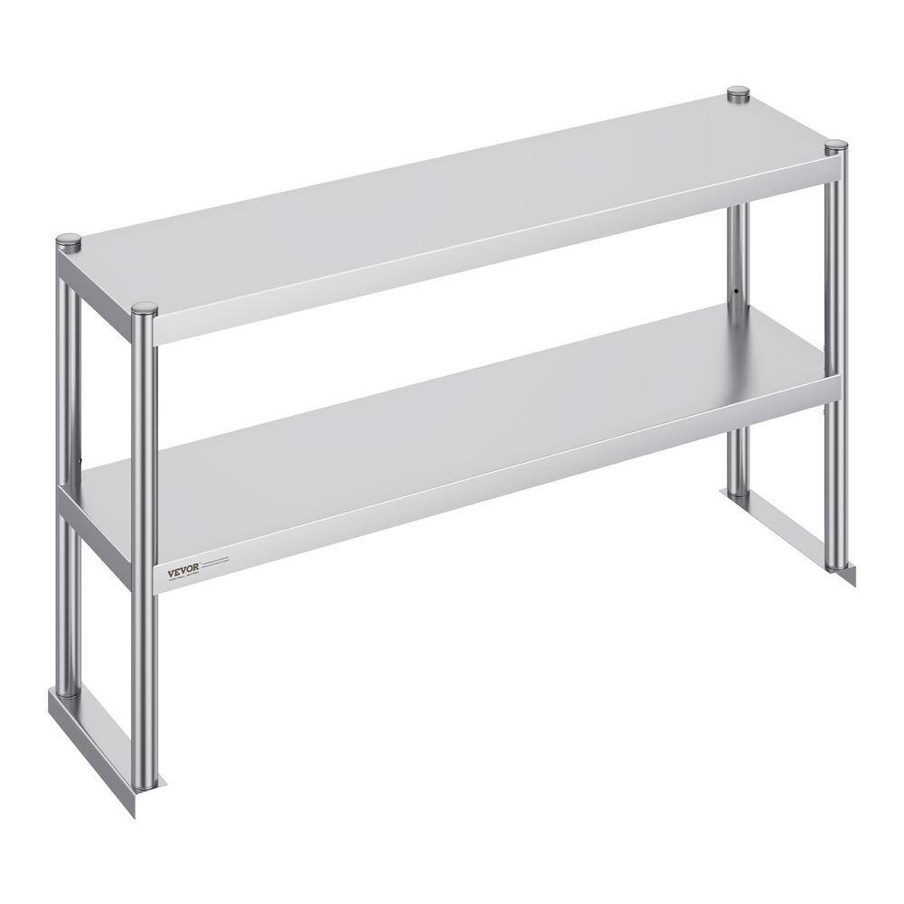 Adjustable Double Tier Stainless Steel Overshelf, 12 x 48 Inch