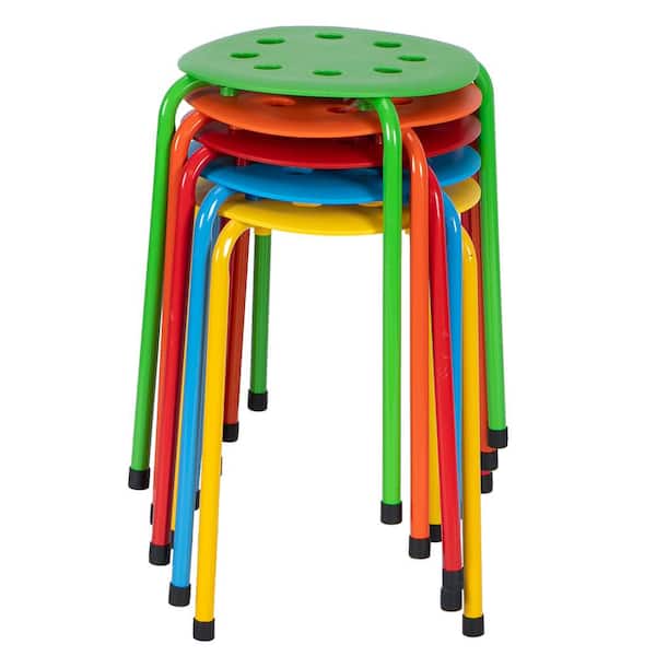 Karl home Stackable Round Stool In Five Colors (Set of 5)