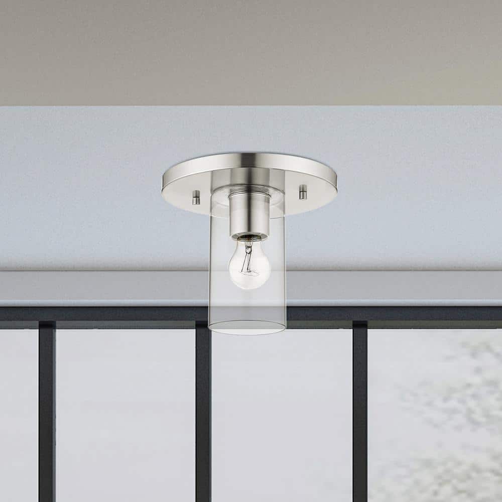 Zurich 9'' Brushed Nickel Modern Flush Mount Light