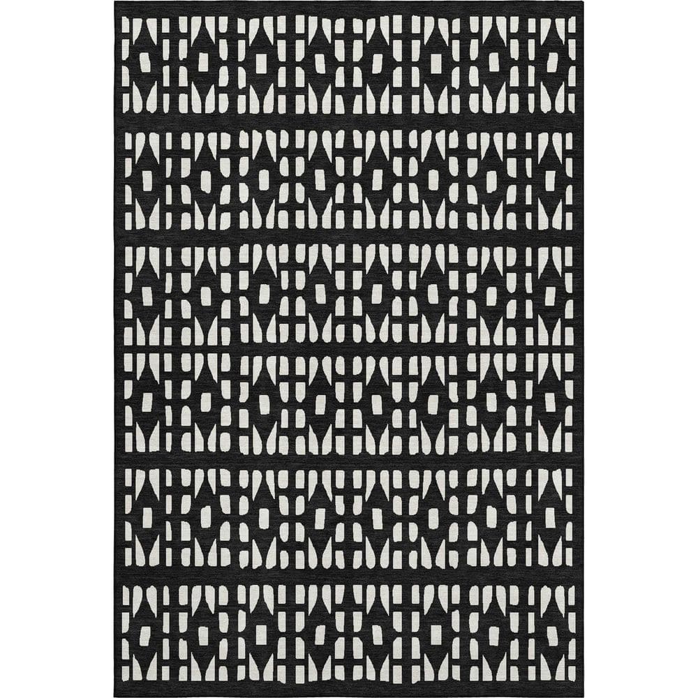 Mayfield Premium Machine Washable Abstract AMF963 Black 10 ft. x 14 ft. Area Rug price history on PriceWatchPro