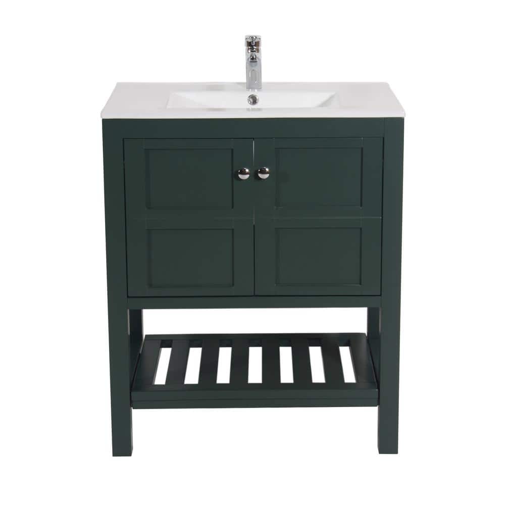 Manhattan 30 in. W x 18 in. D x 36 in. H Single Bath Vanity in Dark Green w