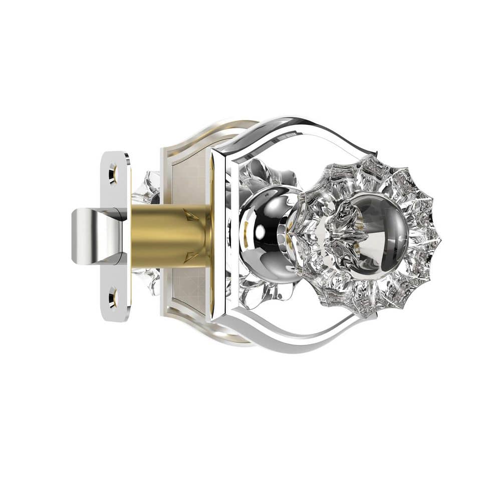 Vintage Polished Chrome Interior Hall/Closet Unkeyed Passage Door Knob with Floral Crystal Knob and Arch Backplate price history on PriceWatchPro