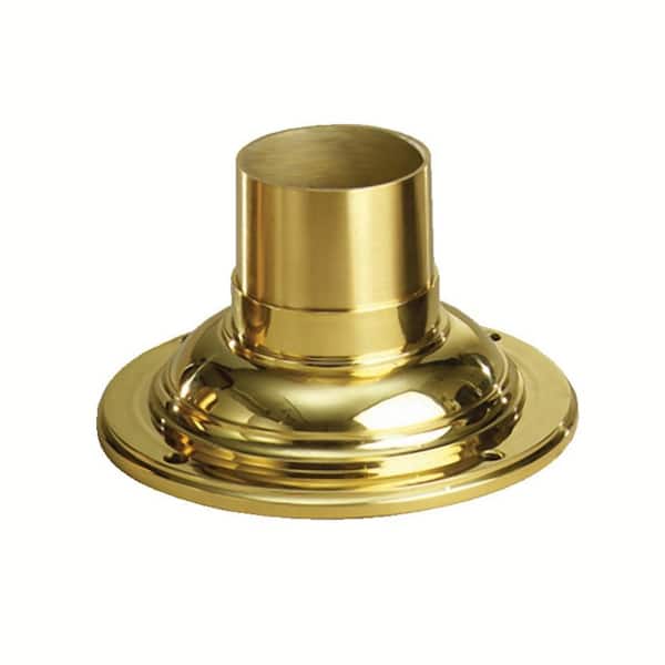 KICHLER 7 in. x 3.5 in. Polished Brass Aluminum Outdoor Pedestal Mount (1-Pack)
