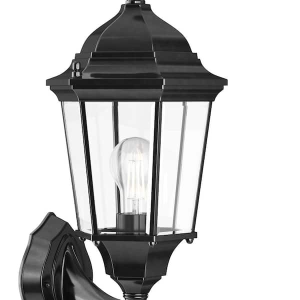 KICHLER Madison 22.75 in. 1-Light Black Outdoor Hardwired Wall