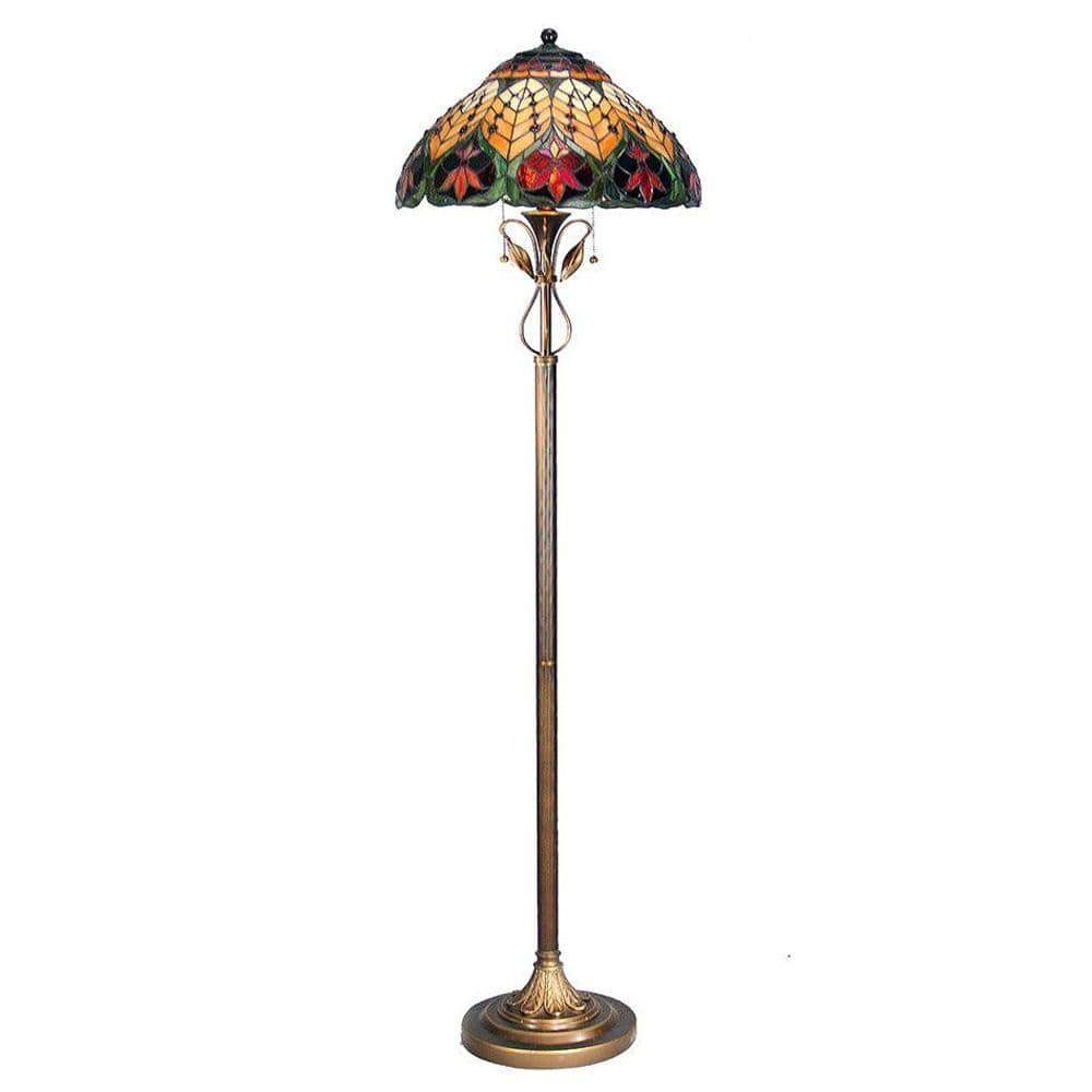 Dale Tiffany 60 in. Sir Henry Antique Brass Floor Lamp TF50012