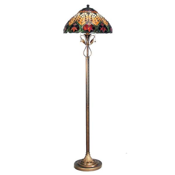 Dale Tiffany 60 in. Sir Henry Antique Brass Floor Lamp
