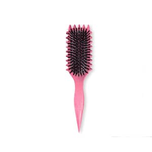 1-Piece Curl Defining Styling Boar Bristle Hair Brush for Detangling, Combing and Shaping Hair, Pink