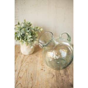 2.25 Qt. Clear Glass Pitcher Tilted with Small Mouth