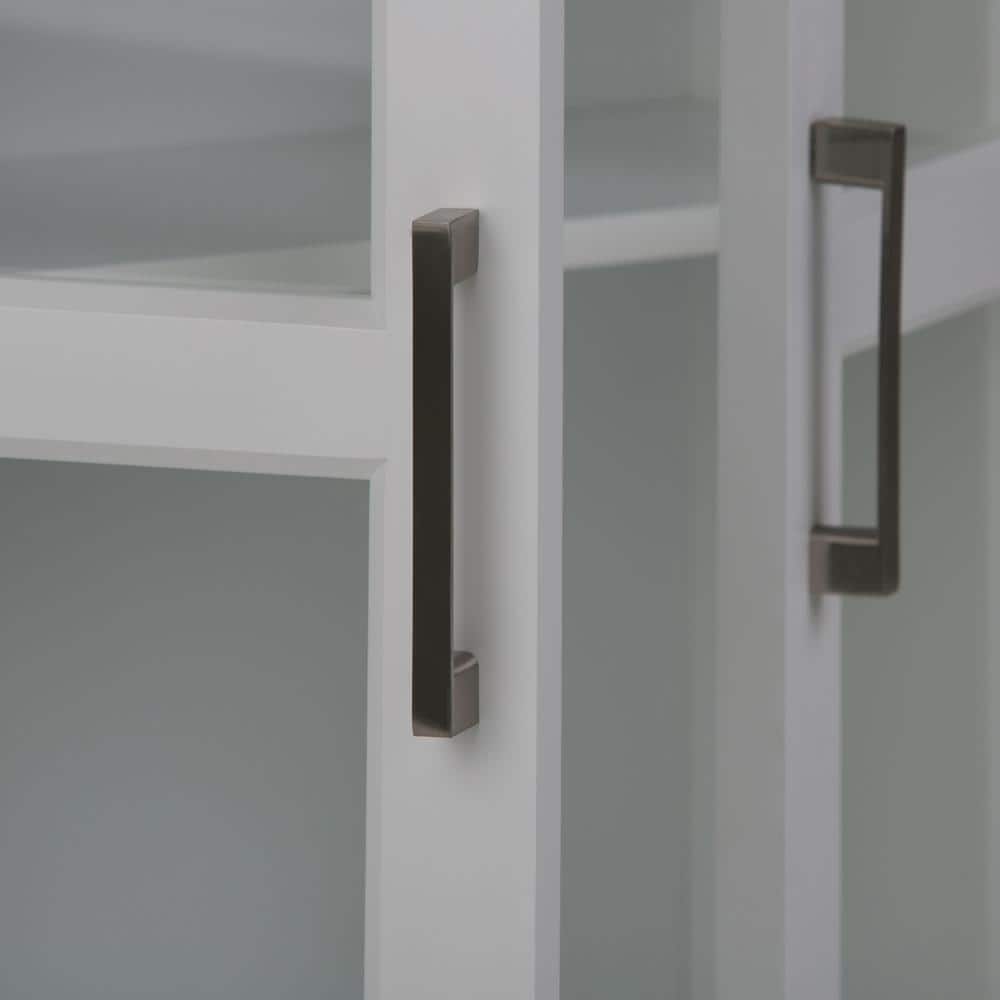 Pure White Rubberwood Bathroom Wall Cabinet with Cubbies