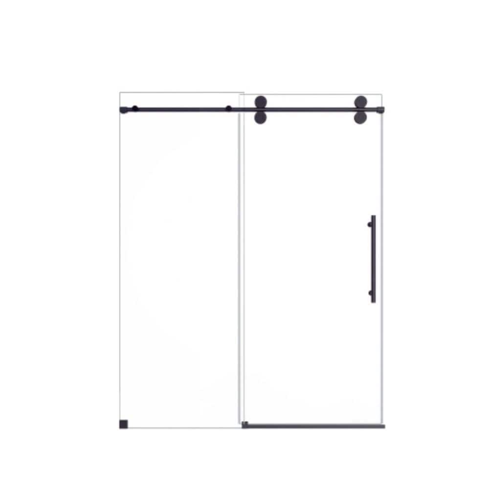 "44""-48""W*76"" H Frameless Single Sliding Shower Door-5/16"" (8mm) Clear Tempered Glass, Bypass Design with Matte Black" price history on PriceWatchPro