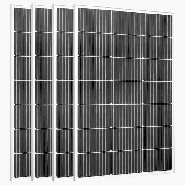 4-Pieces 100W Monocrystalline Solar Panels 23% High-Efficiency PV Module with MC4 Output and Aluminum Frame, 2025 update