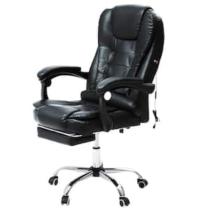 Hoffree Black Faux Leather Executive Office Chair with USB Massage  Function/High Back/Footrest/Lumbar Cushion/Adjustable Height SKUC85318 -  The Home Depot