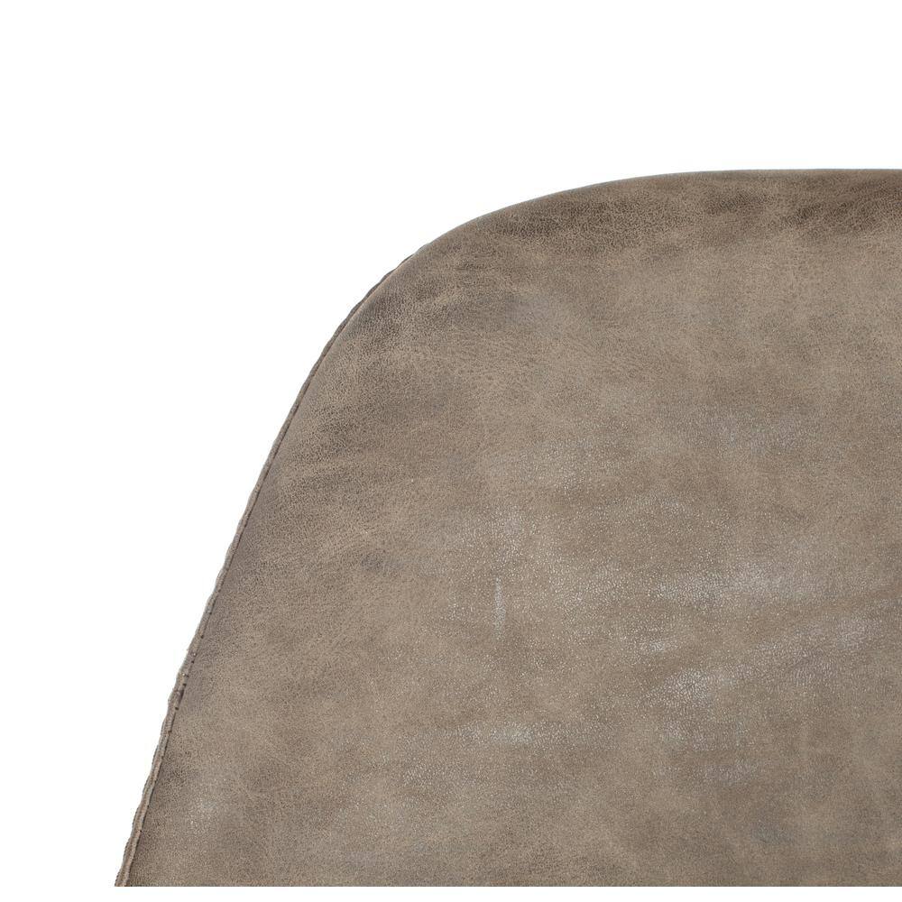 Taupe Faux Leather and Metal Bar Stool