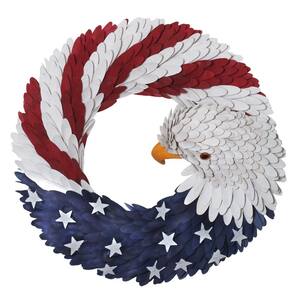 21 in. Patriotic Red, White and Blue Eagle Wreath