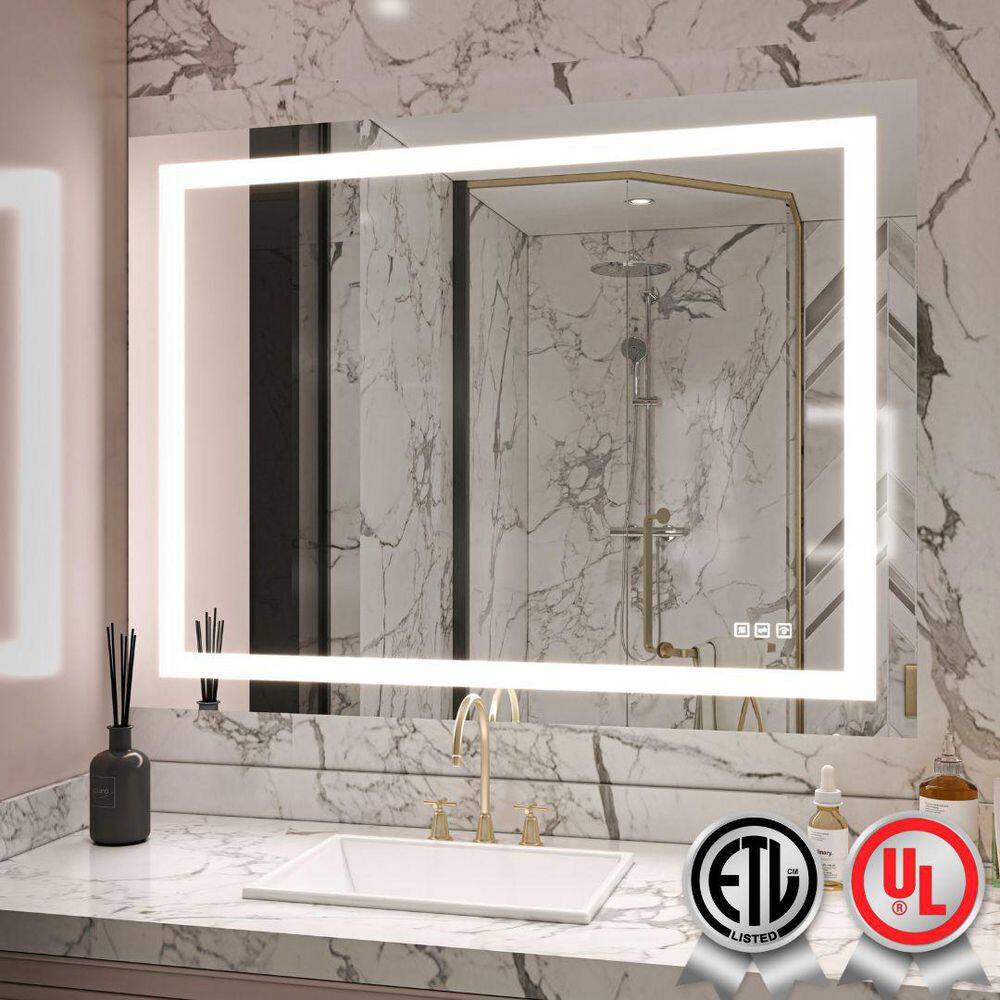 Super Bright 48 in. W x 36 in. H Rectangular Frameless Anti-Fog LED Wall Bathroom Vanity Mirror with Front Light price history on PriceWatchPro