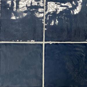 Dark Blue 5.2 in. x 5.2 in. Polished Ceramic Subway Tile (10.76 sq. ft./Case)