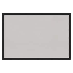 Grace Brushed Metallic Black Narrow Framed Grey Corkboard 38 in. x 26 in Bulletin Board Memo Board