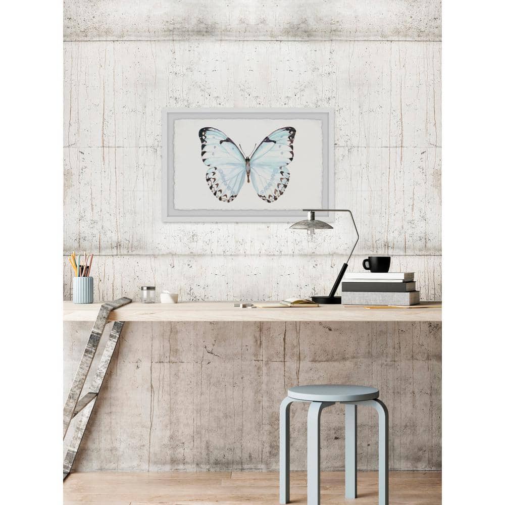 12 in. H x 18 in. W Translucent Blue Wings by Marmont Hill Framed Prin