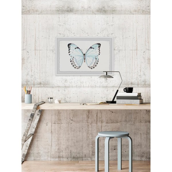 Unbranded 12 in. H x 18 in. W "Translucent Blue Wings" by Marmont Hill Framed Printed Wall Art