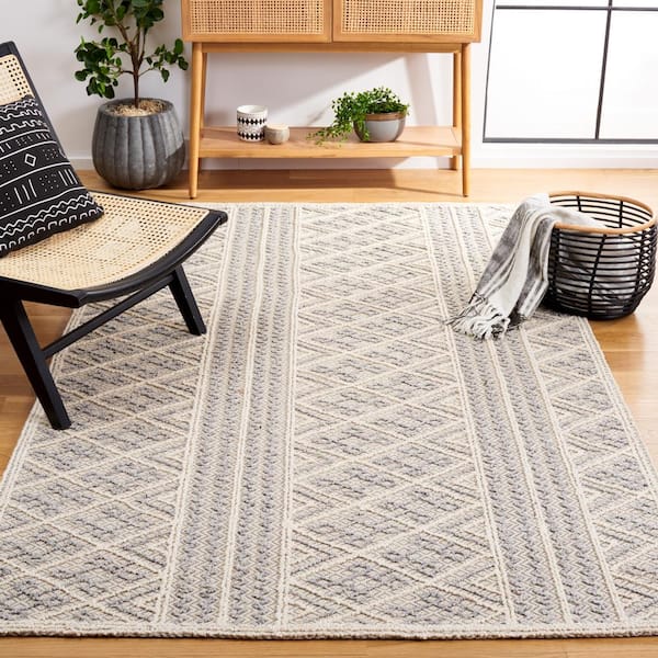 Gray and Cream Farmhouse Entry Rug