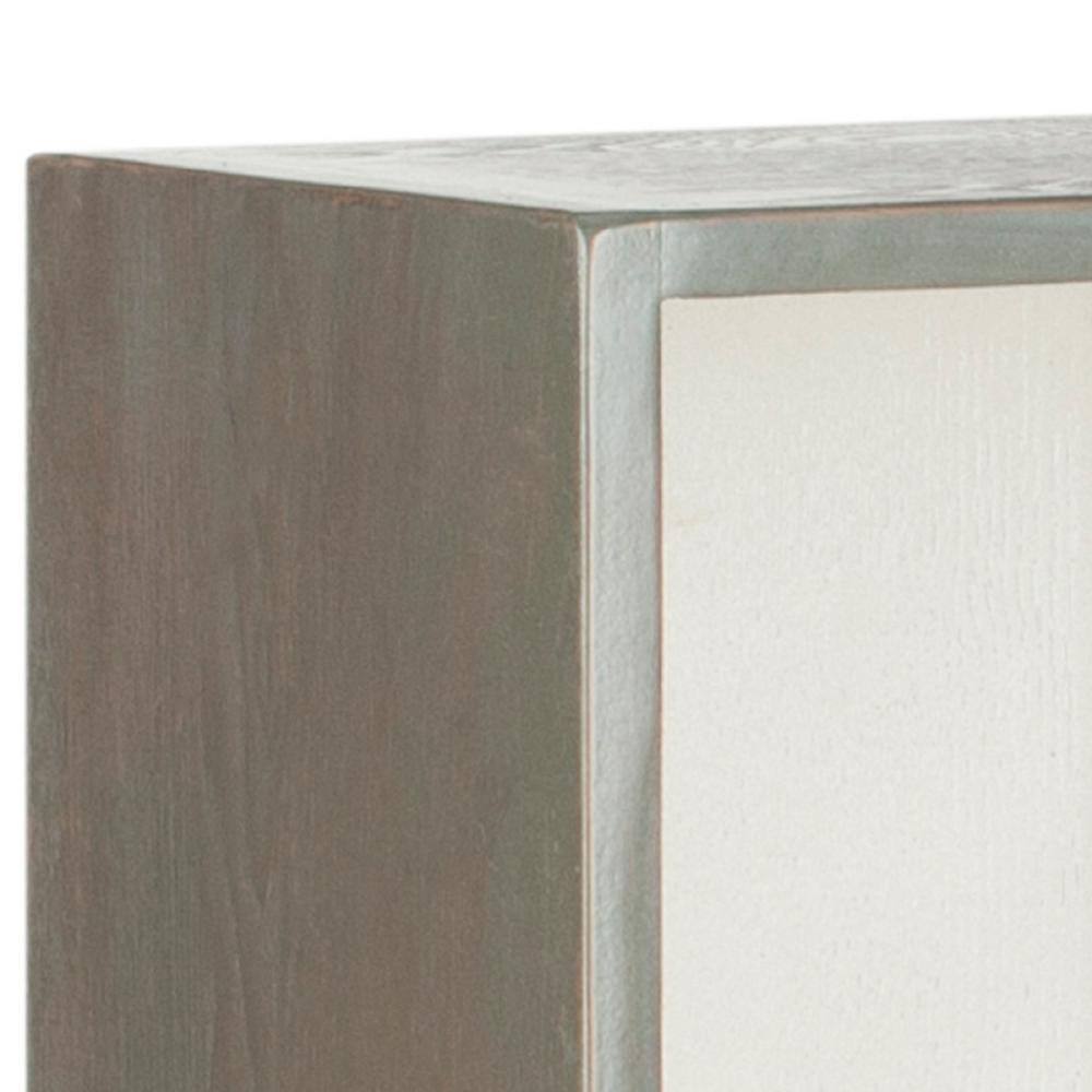 Ash Grey and White Transitional Wooden Wall Shelf with Storage