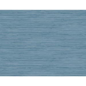 Jamaica Navy and Steel Blue Faux Grasscloth Wallpaper