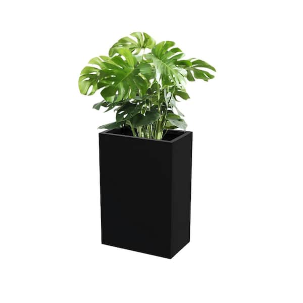 Lirago 24 in. H x 16 in. L Black Metal Rectangular Planter Box HD0201 ...