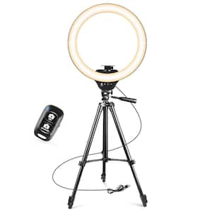 14 in. Ring Light with 50 in. Extendable Tripod Stand LED Circle Lights with Phone Holder for Live Stream