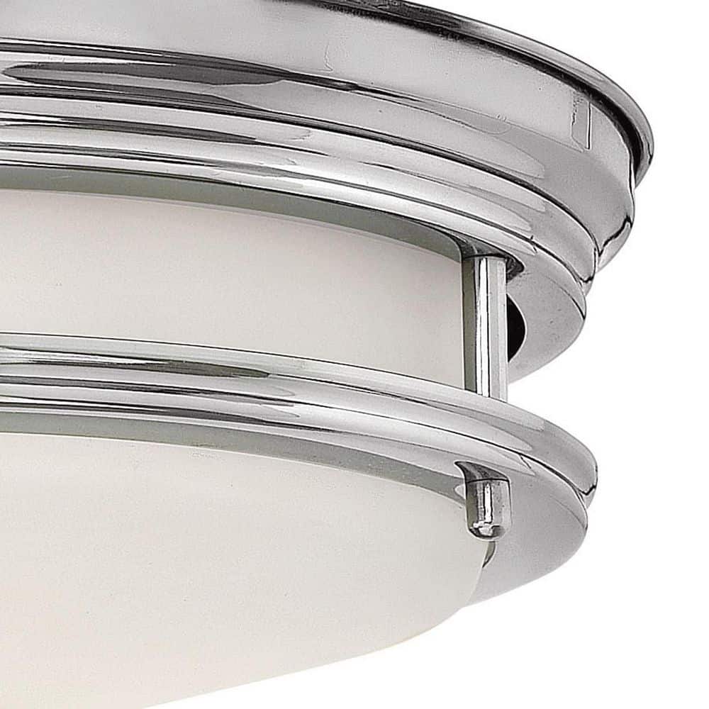 Hadley Dual-Light Chrome Flush Mount with Etched Opal Glass Bowl