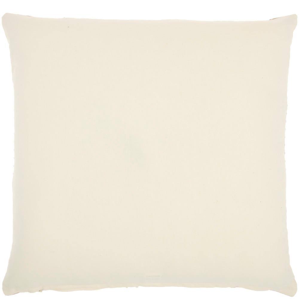Gray Embroidered Cotton Square Throw Pillow 18"
