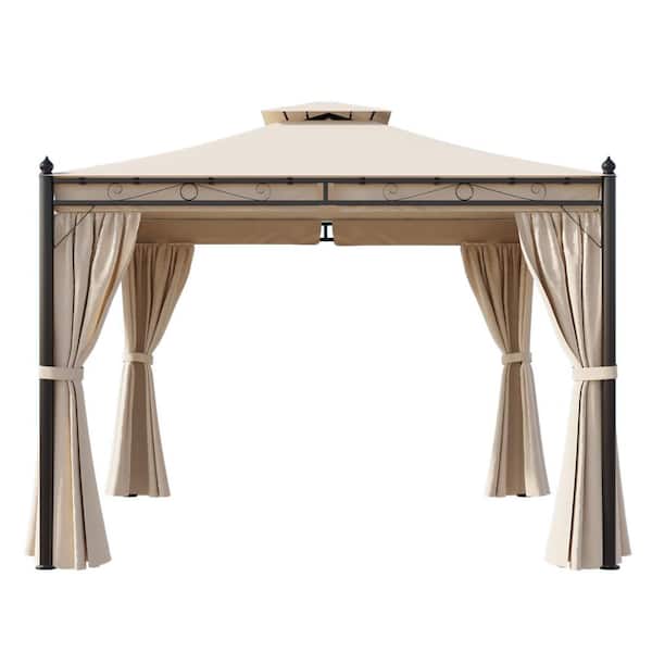 Utopia 4niture Corey 9.7 ft. x 9.7 ft. Patio Gazebo with Polyester Curtain