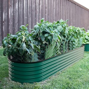 VEIKOUS 8 ft. x 2 ft. x 1 ft. Galvanized Raised Garden Bed 9
