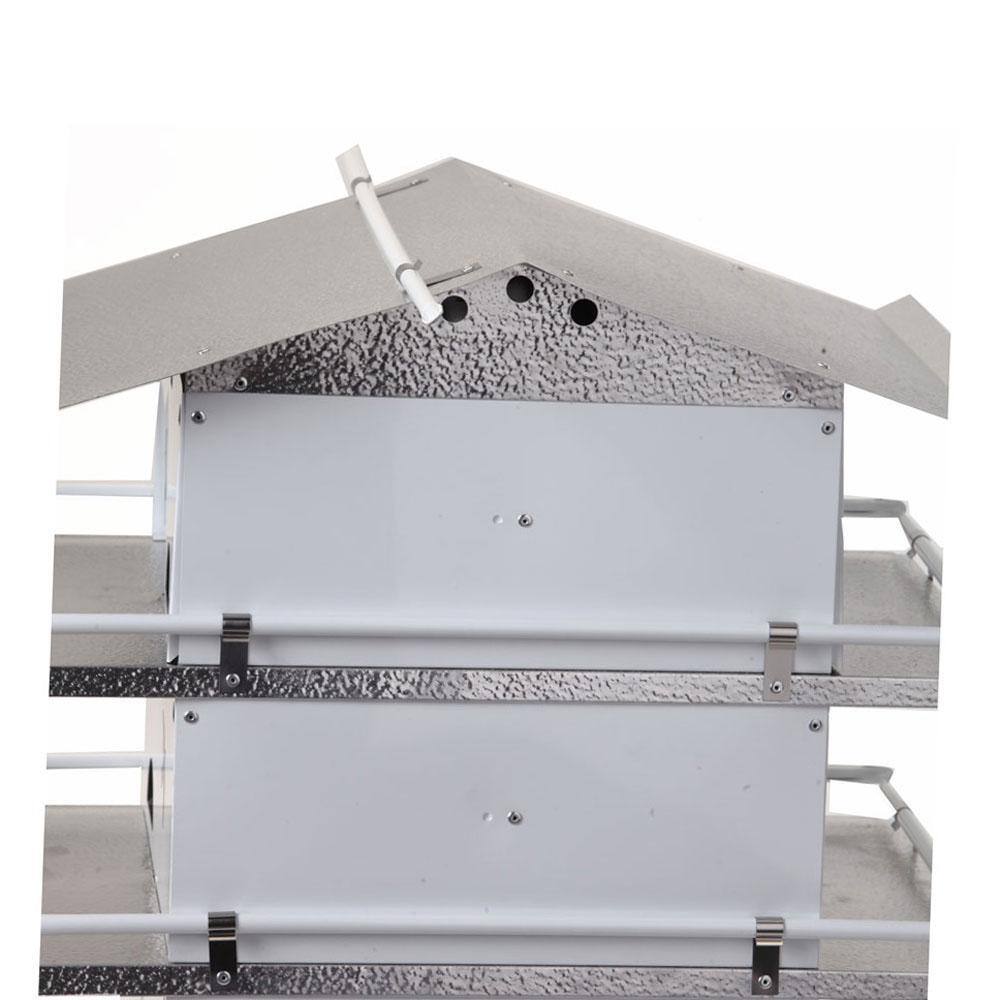 Aluminum Two-Floor White and Silver Purple Martin Bird House