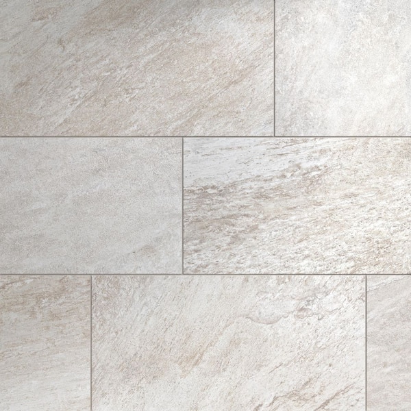 Corso Italia Alpe Ivory Matte 12 in. x 24 in. Quartzite Stone Look