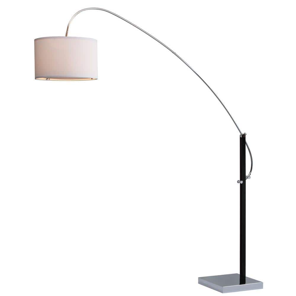 Safavieh Lyra 111" Black and Chrome Adjustable Arc Floor Lamp