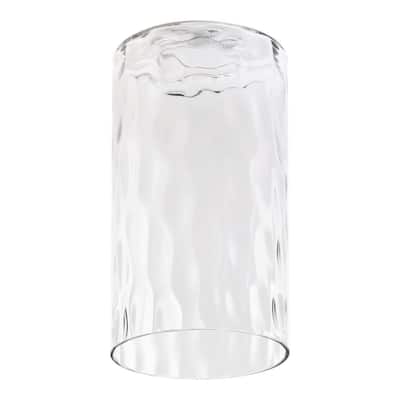 7.5 in. Clear Water Glass Cylinder Shaped Replacement Pendant Shade with 2.25 in. Lip Fitter