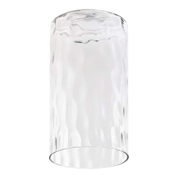 7.5 in. Clear Water Glass Cylinder Shaped Replacement Pendant Shade with 2.25 in. Lip Fitter