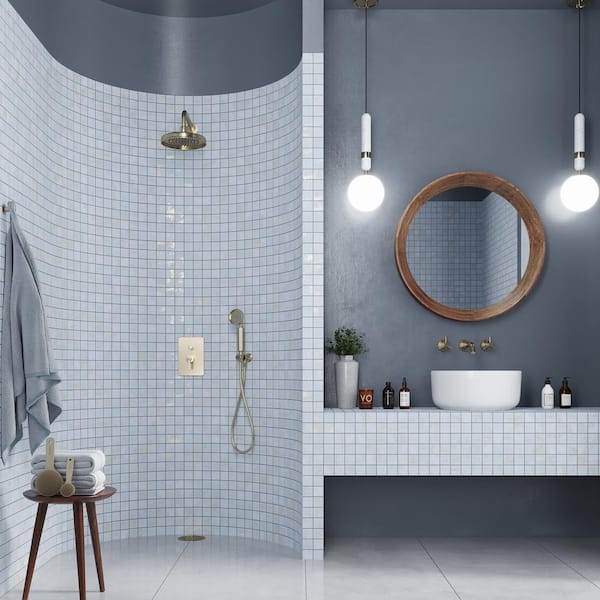Apollo Tile Aureate Light Blue 11-3/4-in x 11-3/4-in Natural Porcelain Uniform Squares Floor and Wall Tile (7.62-sq. ft/ Carton)