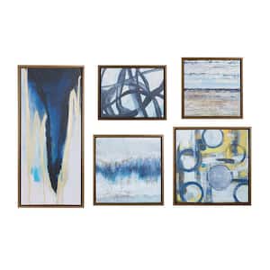 Anky 5-Piece Framed Art Print 36.6 in. x 16.6 in. Abstract Gallery Framed Canvas Wall Art Set