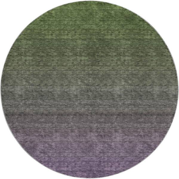 Dream Shag Premium Machine Washable Abstract ADS833 Purple 8 ft. x 8 ft. Round Rug
