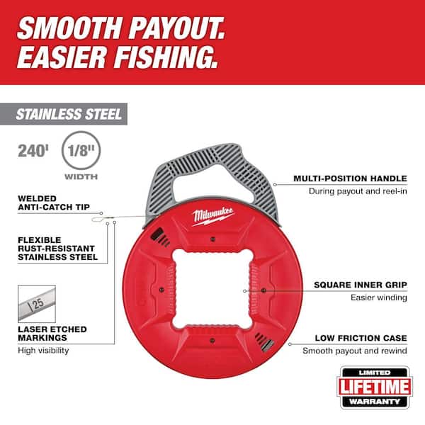 240 ft. x 1/8 in. Stainless Steel Fish Tape