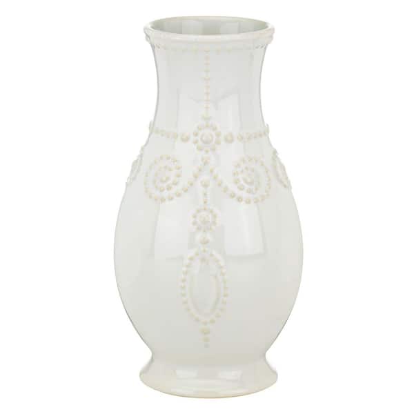 Lenox French Perle 8 in. White Fluted Vase