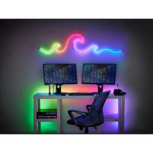 9 ft. RGBWIC Dynamic Color Changing Dimmable Plug-In LED Neon Flex Strip Light with Memory Wire Function and Remote